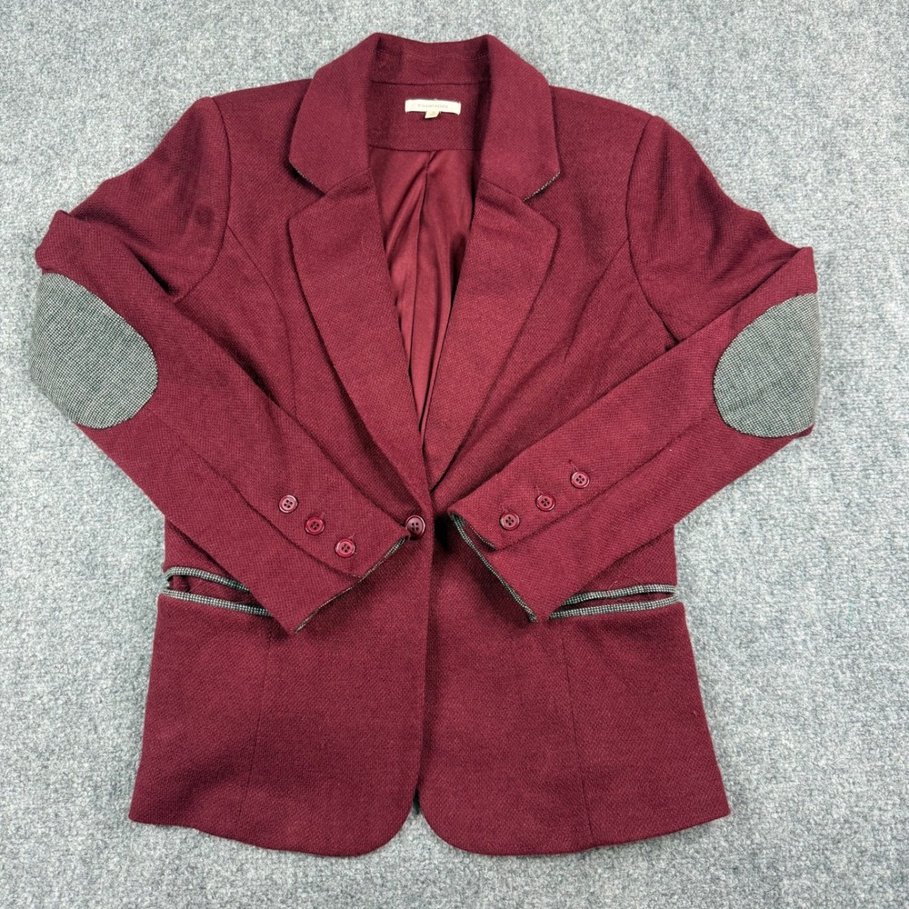 41 Hawthorn Blazer Womens Medium Burgundy Elbow Patch Dark Academia Stitchfix